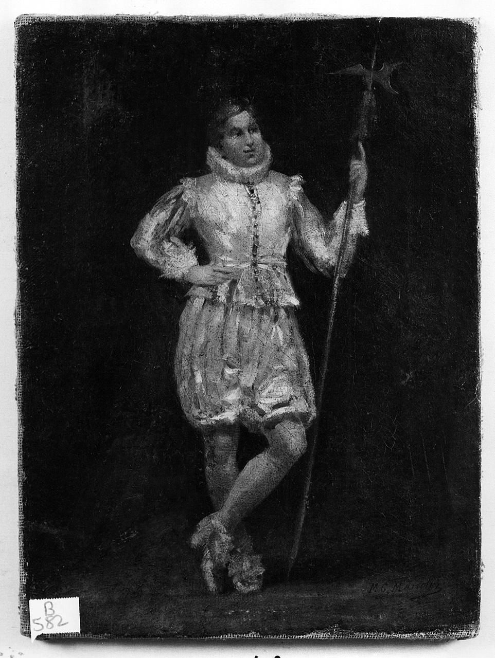 figura maschile (dipinto) - ambito romano (seconda metà sec. XIX)