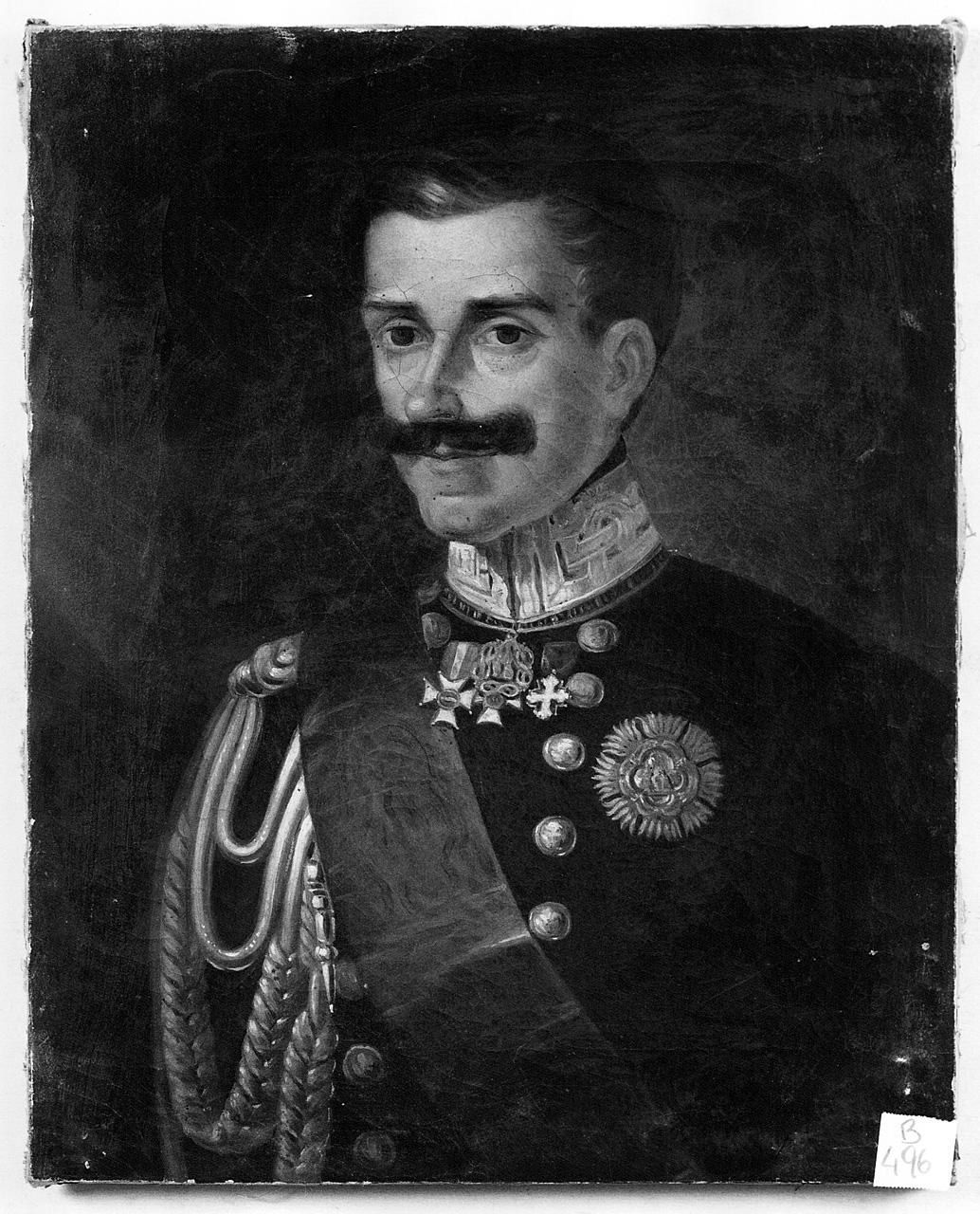 ritratto di ufficiale (dipinto) - ambito romano (seconda metà sec. XIX)