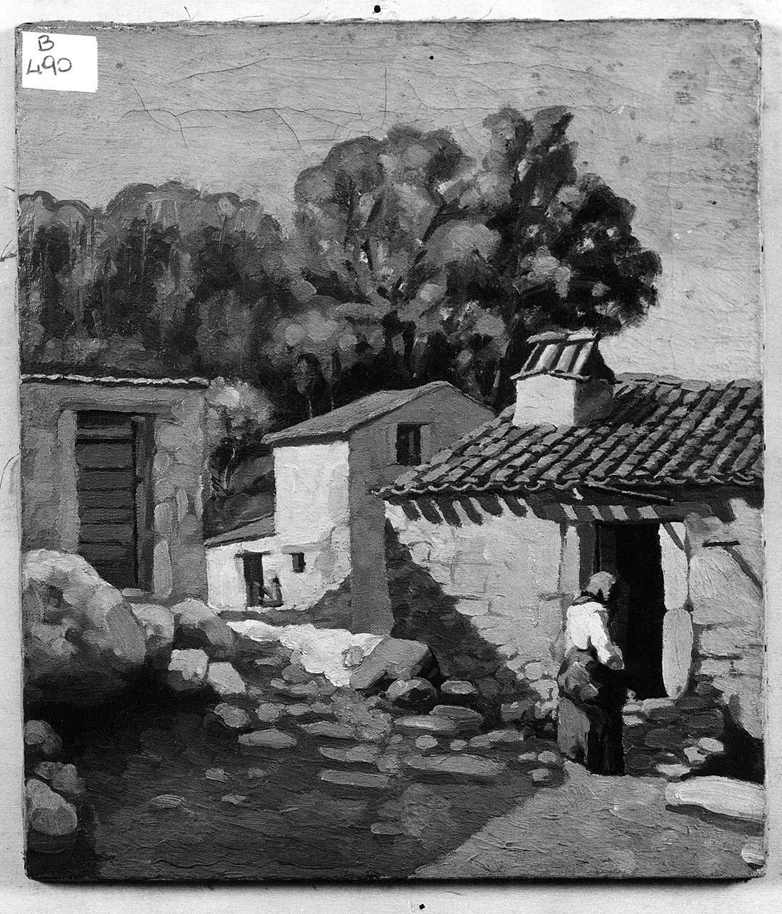 paesaggio con architetture (dipinto) - ambito romano (fine sec. XIX)