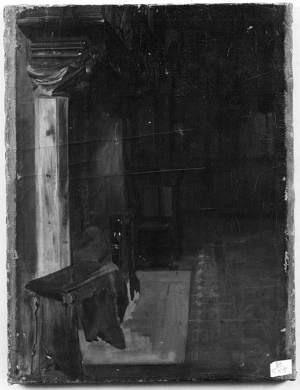 veduta di un interno (dipinto) - ambito romano (seconda metà sec. XIX)