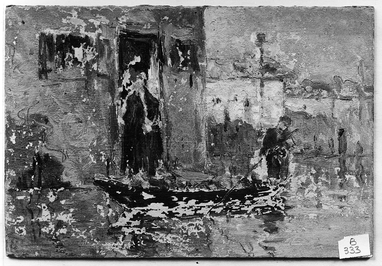 paesaggio lagunare (dipinto) - ambito romano (primo quarto sec. XX)