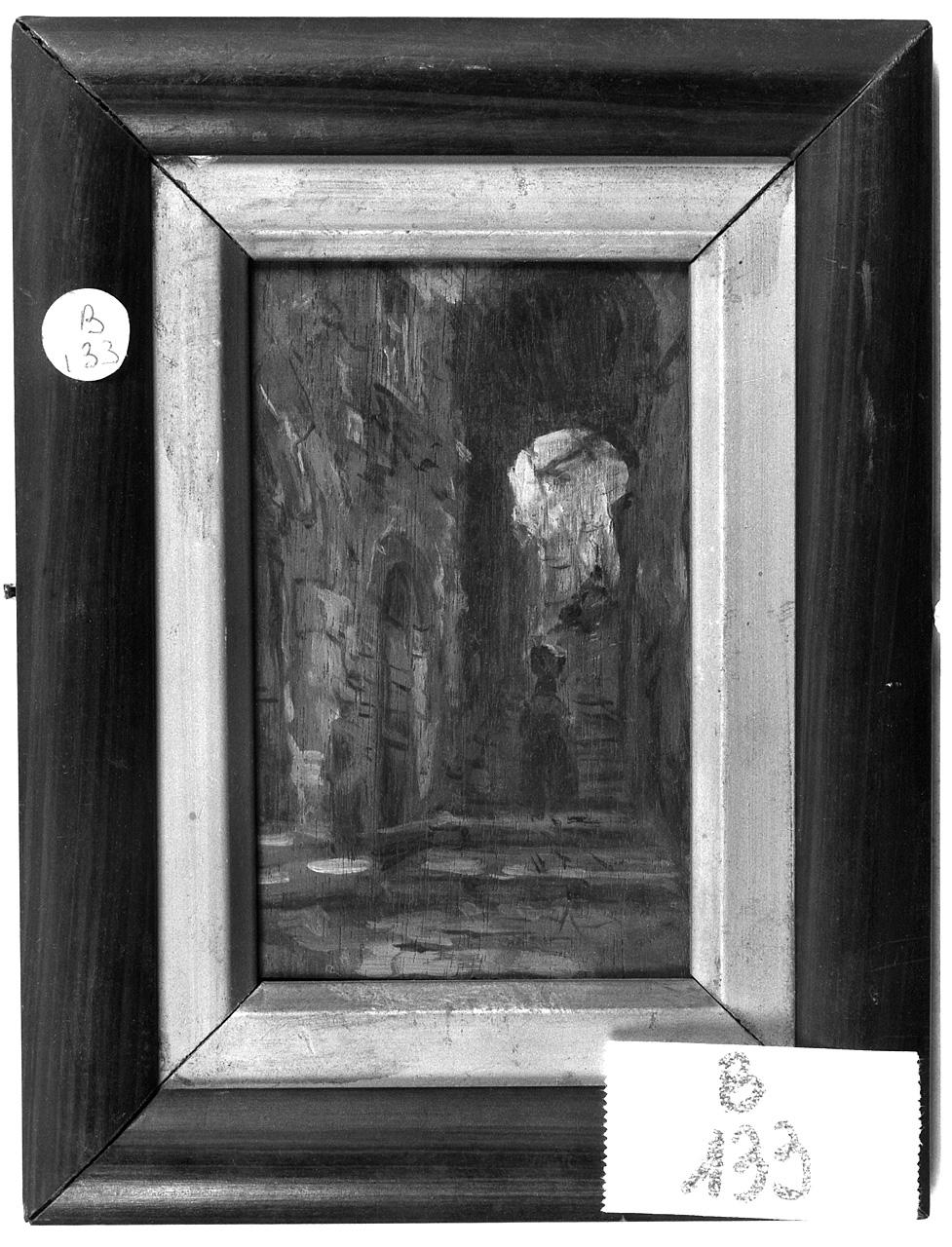 veduta di strada (dipinto) - ambito tedesco (seconda metà sec. XIX)