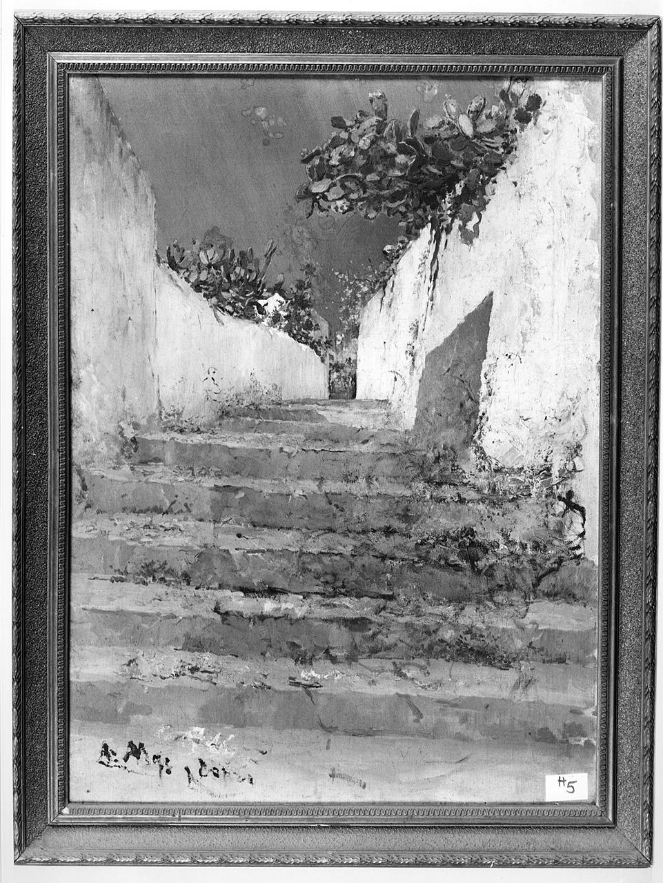 veduta di strada (dipinto) - ambito spagnolo (ultimo quarto sec. XIX)