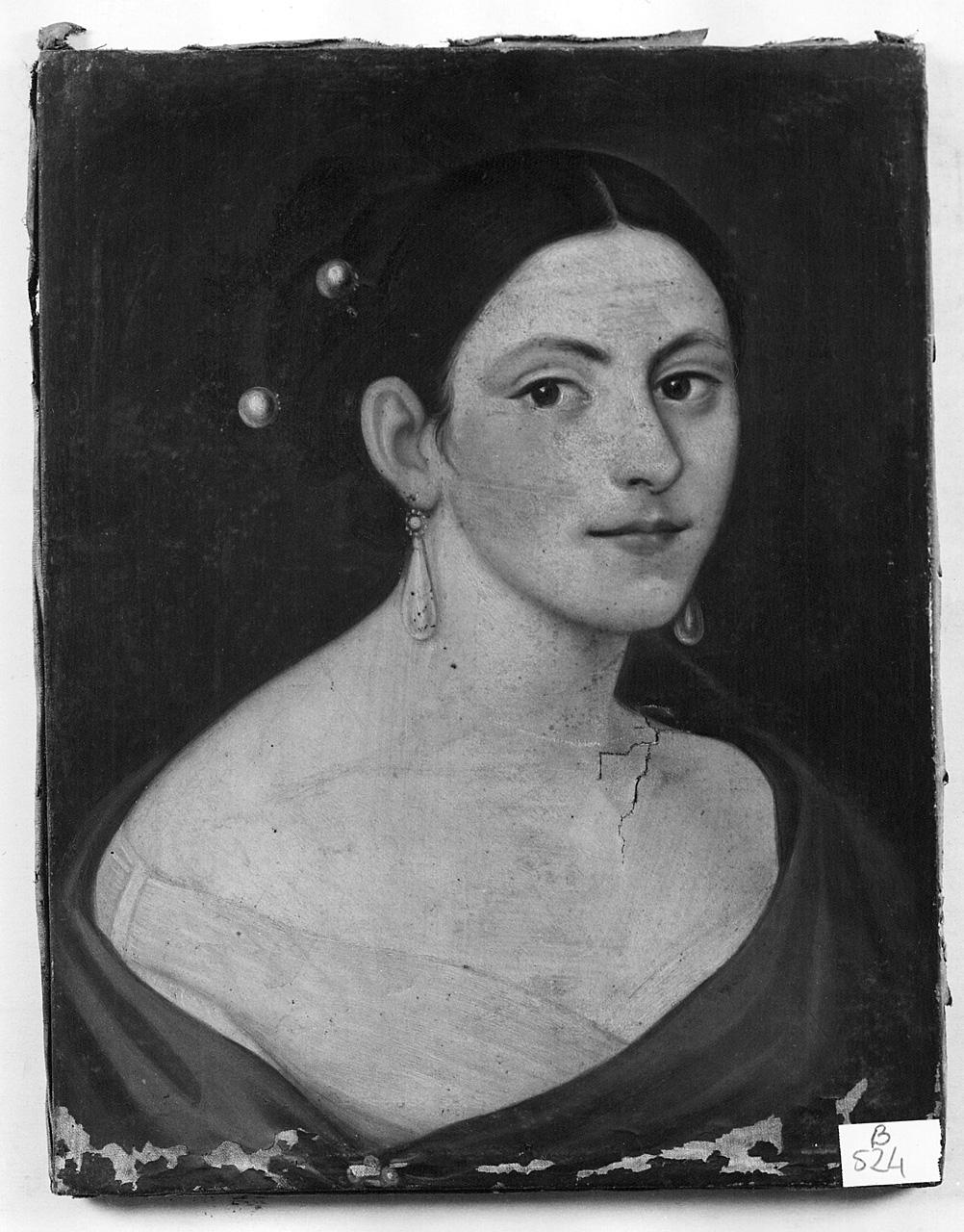 ritratto di donna (dipinto) - ambito romano (metà sec. XIX)