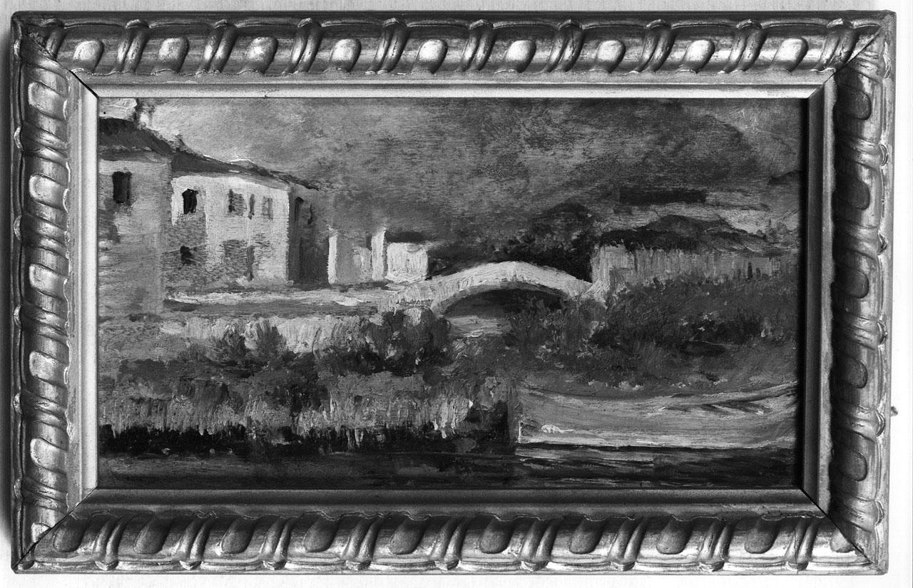 paesaggio fluviale (dipinto) - ambito romano (seconda metà sec. XIX)