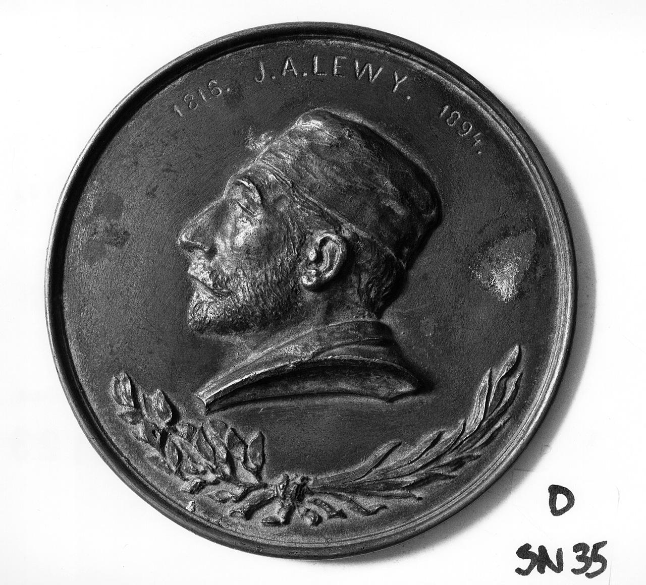 ritratto di J. A. Lewy (medaglia) di Lewy Max (primo quarto sec. XX)