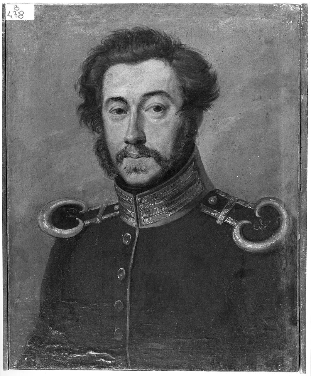 ritratto di ufficiale (dipinto) - ambito romano (inizio sec. XIX)