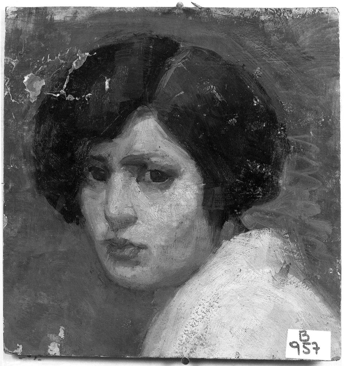 testa di donna (dipinto) - ambito napoletano (primo quarto sec. XX)