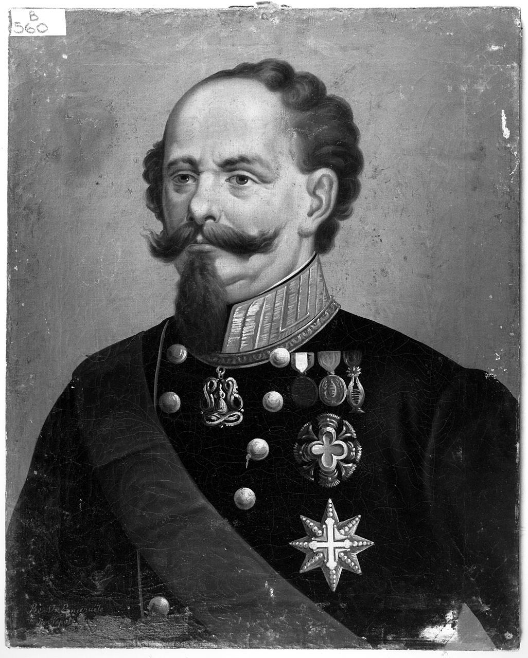 ritratto di Vittorio Emanuele II di Savoia (dipinto) - ambito romano (terzo quarto sec. XIX)