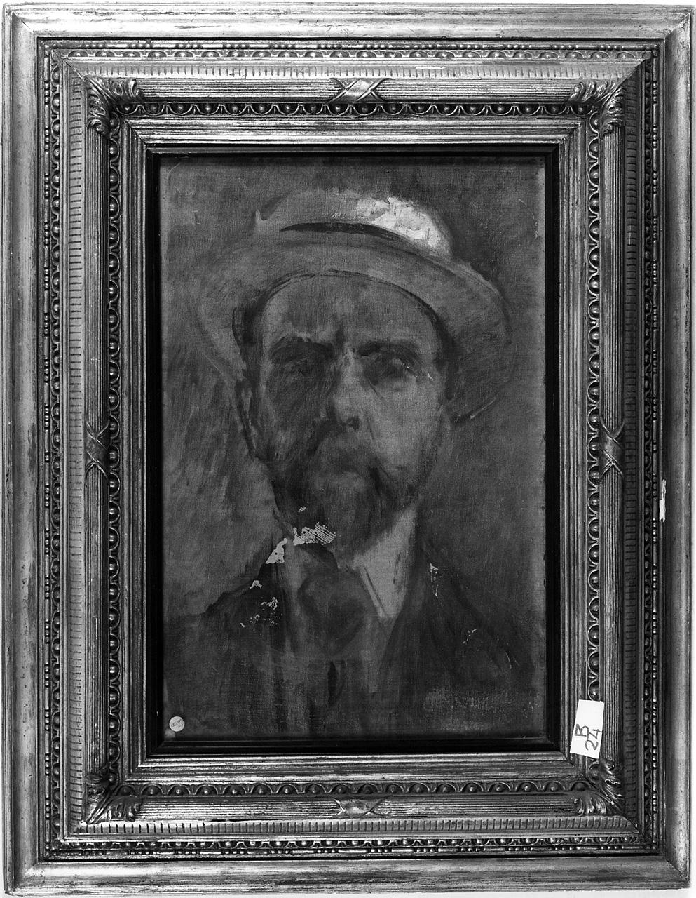 ritratto d'uomo con barba e baffi (dipinto) - ambito romano (ultimo quarto sec. XIX)