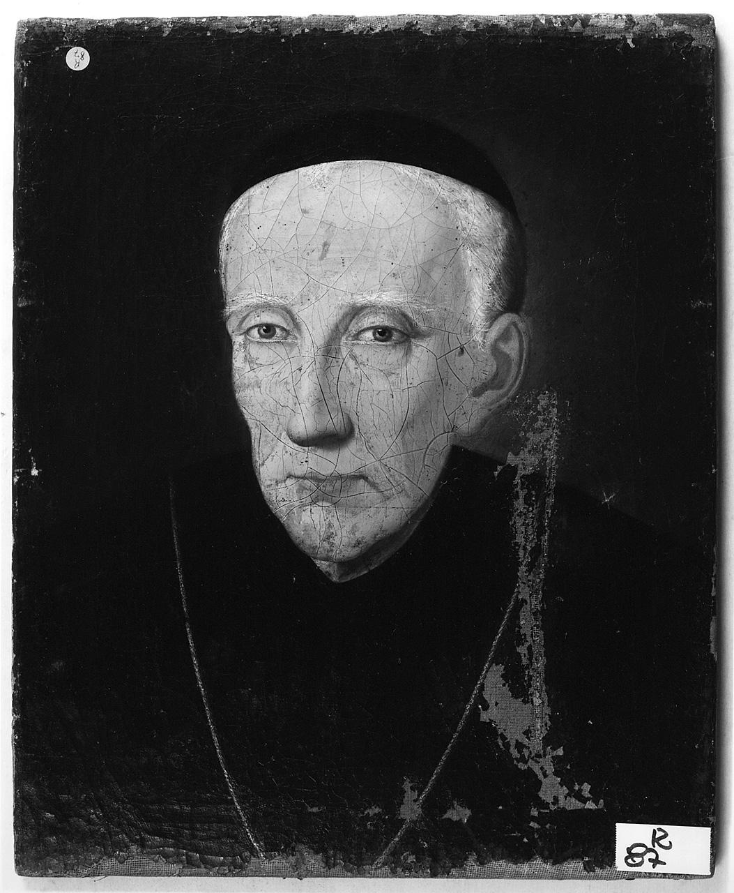 ritratto a mezza figura di prelato (dipinto) - ambito fiammingo (metà sec. XIX)