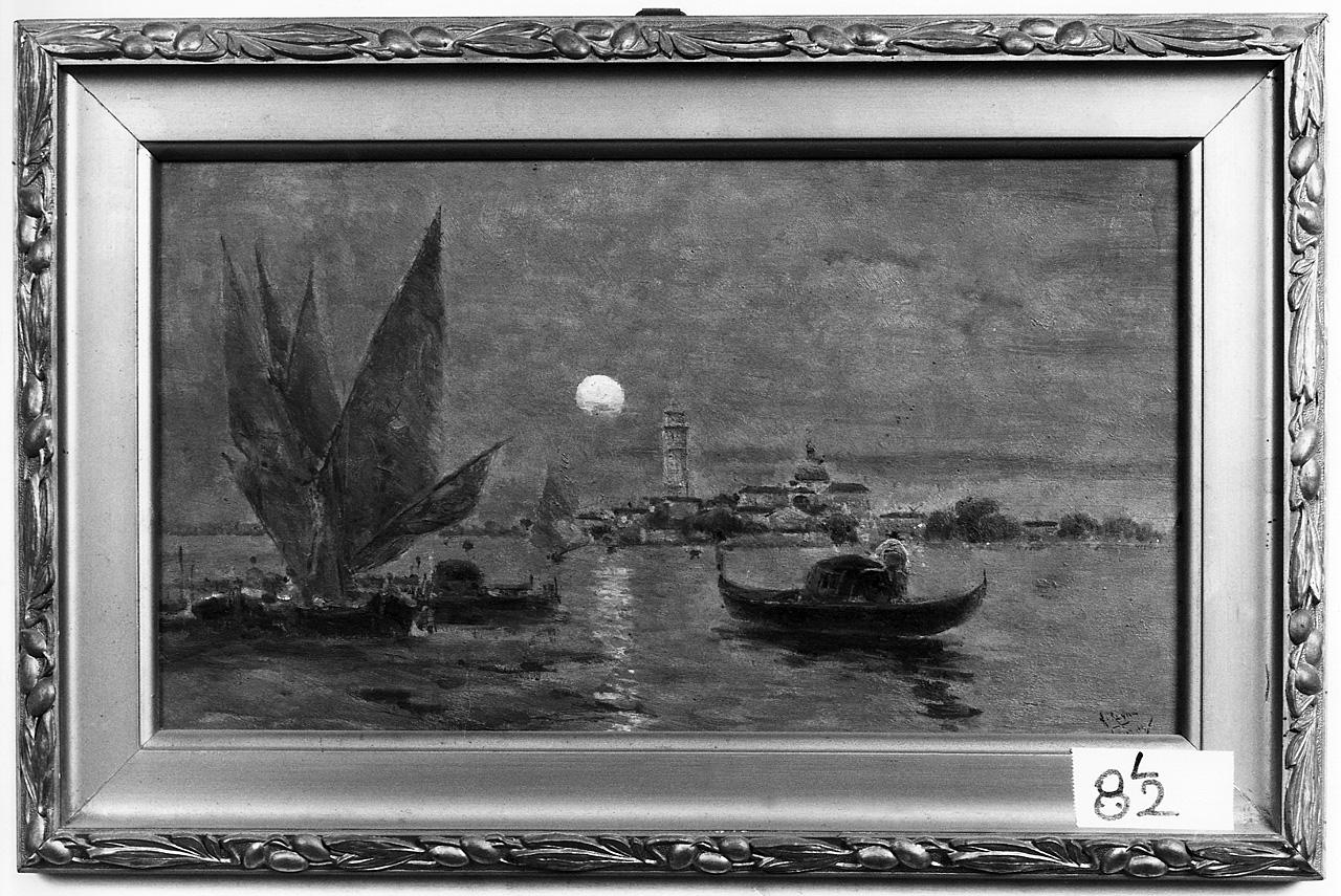 veduta notturna di Venezia (dipinto) di Reina Calcedonio (ultimo quarto sec. XIX)