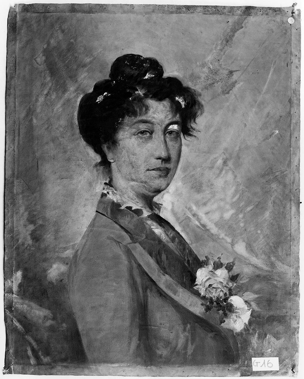 ritratto di donna (dipinto) - ambito romano (ultimo quarto sec. XIX)