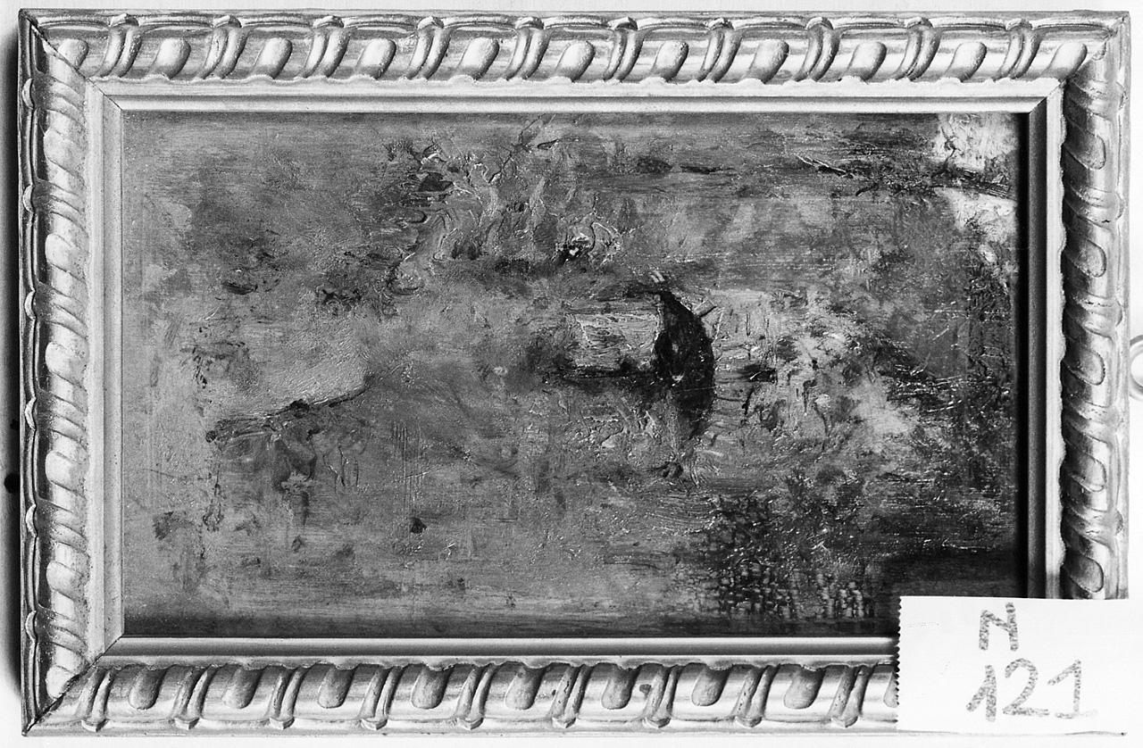 paesaggio con architetture (dipinto) - ambito romano (seconda metà sec. XIX)