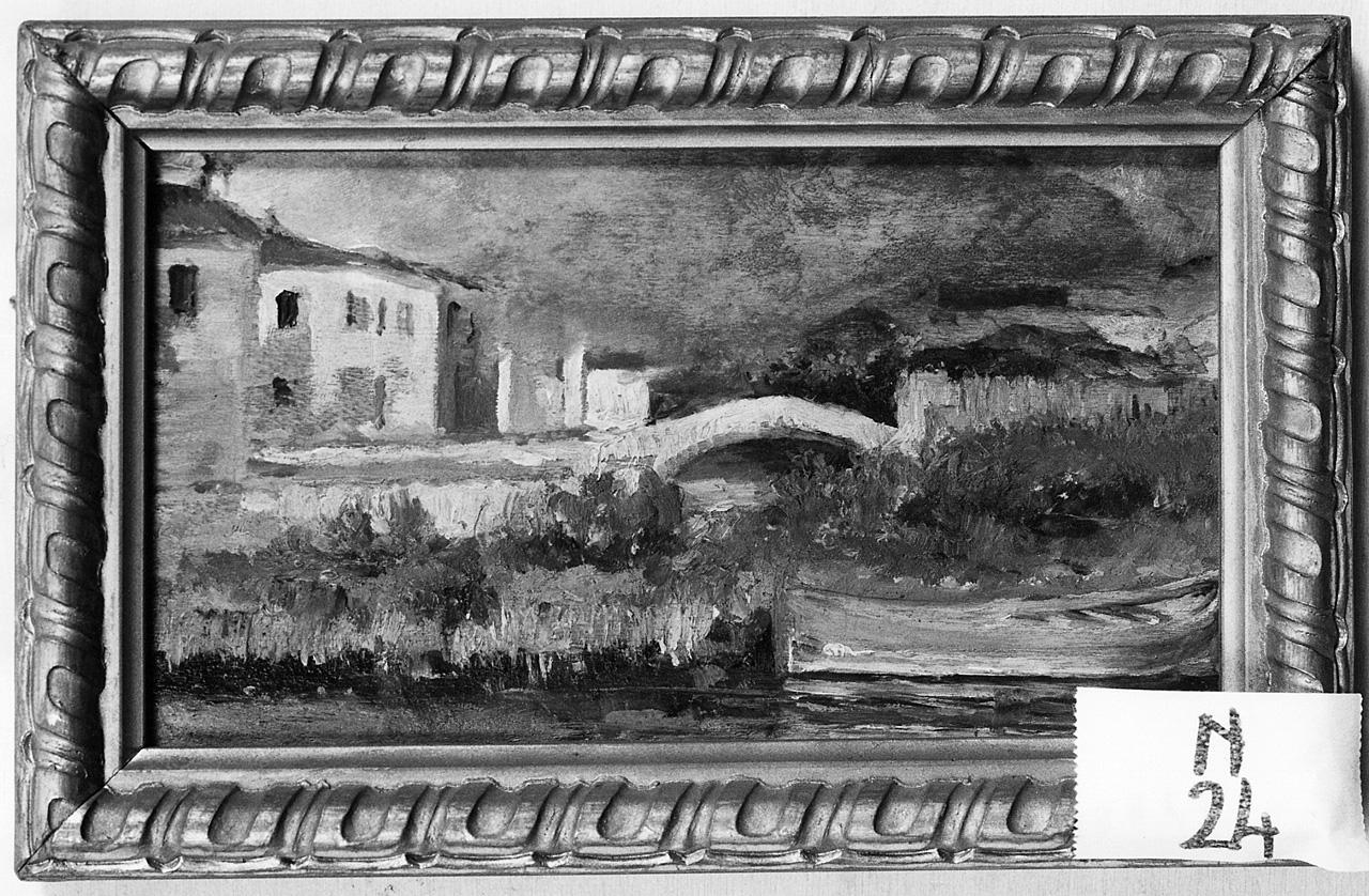 paesaggio fluviale (dipinto) - ambito romano (ultimo quarto sec. XIX)