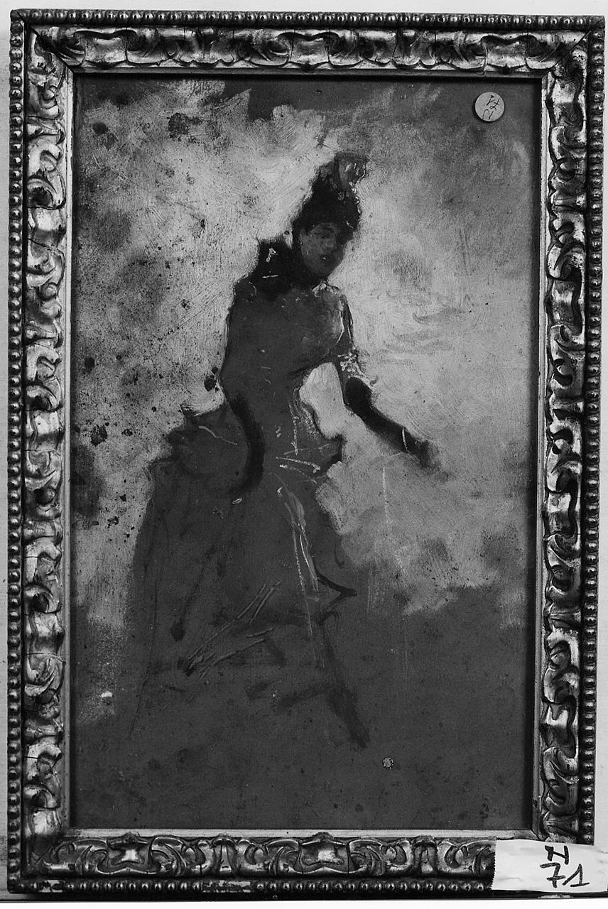 figura femminile (dipinto) - ambito romano (ultimo quarto sec. XIX)