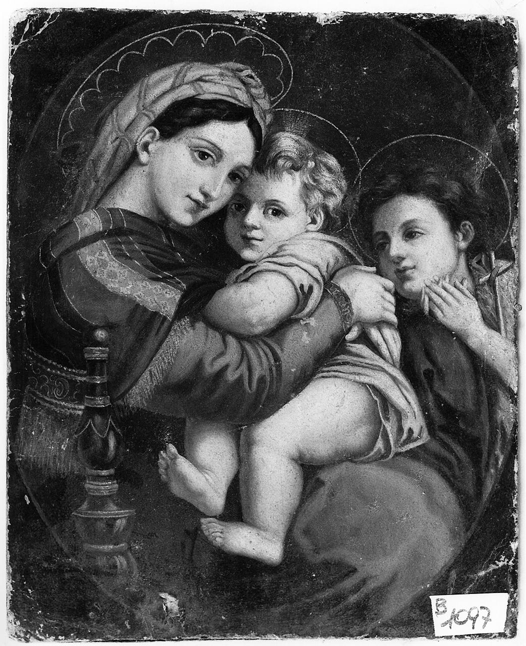 Madonna con Bambino e San Giovannino (dipinto) - ambito romano (seconda metà sec. XIX)
