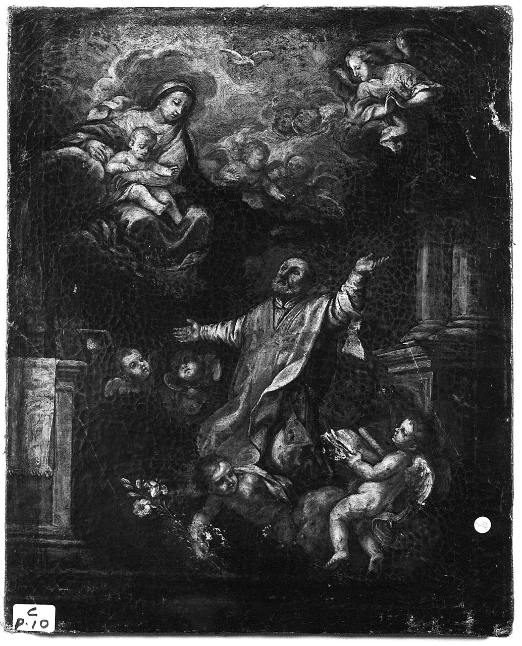 San Filippo Neri ha la visione della Madonna con Bambino (dipinto) - ambito romano (seconda metà sec. XVII)