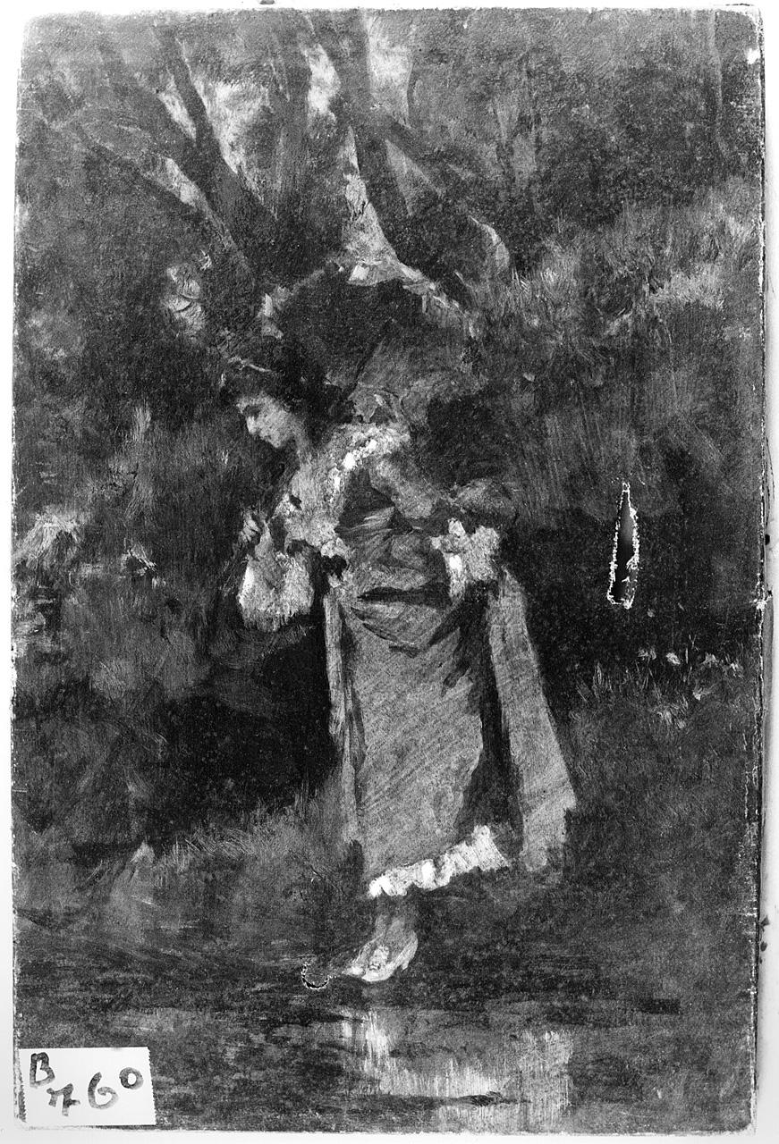 figura femminile (dipinto) - ambito romano (ultimo quarto sec. XIX)