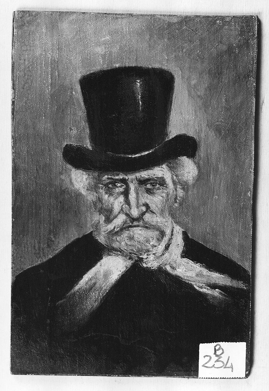 ritratto di Giuseppe Verdi (dipinto) - ambito romano (ultimo quarto sec. XIX)