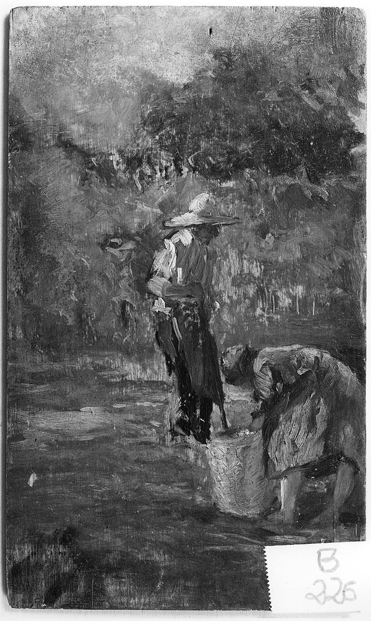 scena di vita campestre (dipinto) - ambito romano (fine/inizio secc. XIX/ XX)