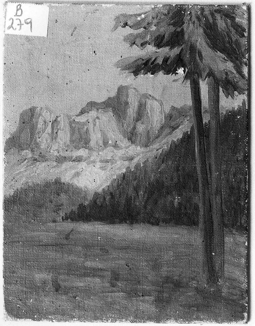 paesaggio montano (dipinto) - ambito romano (primo quarto sec. XX)