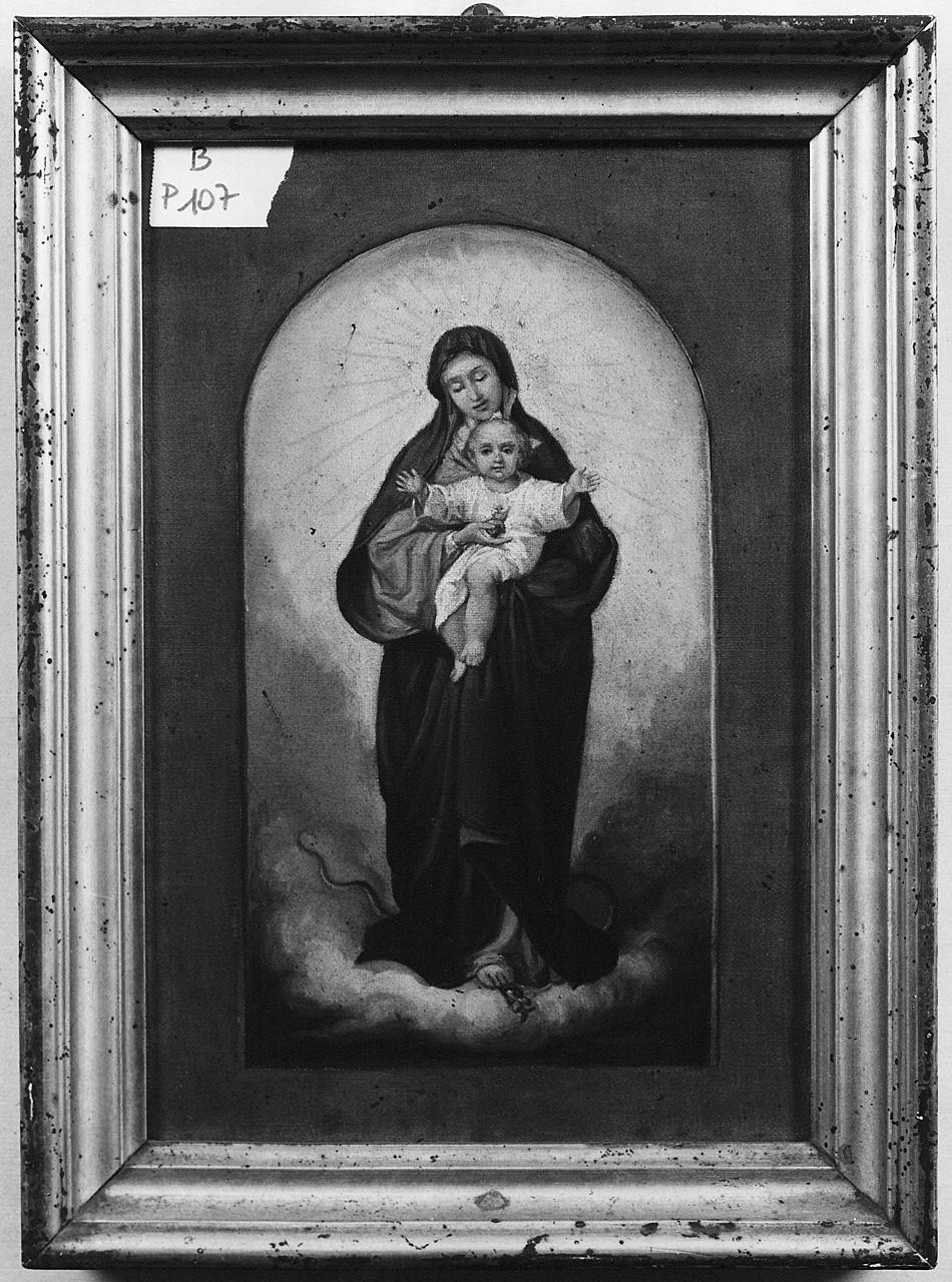Madonna con Bambino che calpesta un serpente (dipinto) - ambito romano (seconda metà sec. XIX)