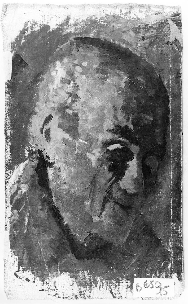 testa d'uomo (dipinto) - ambito romano (prima metà sec. XX)