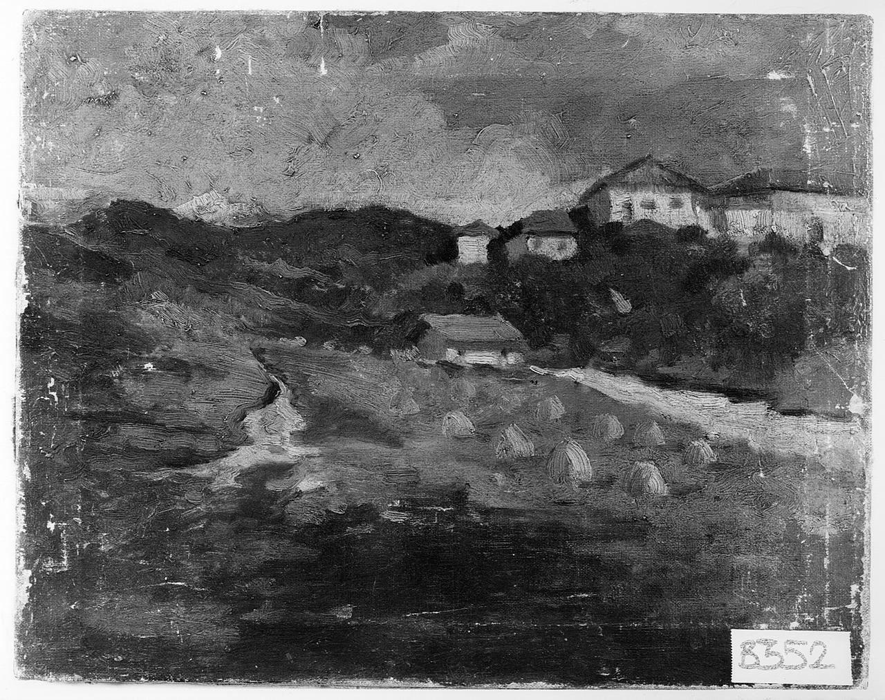 paesaggio con fattoria (dipinto) - ambito romano (fine/inizio secc. XIX/ XX)