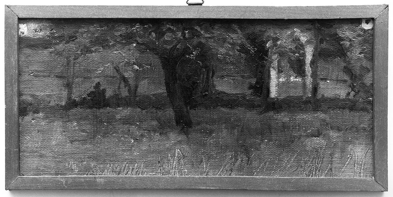 paesaggio con alberi (dipinto) - ambito toscano (seconda metà sec. XIX)