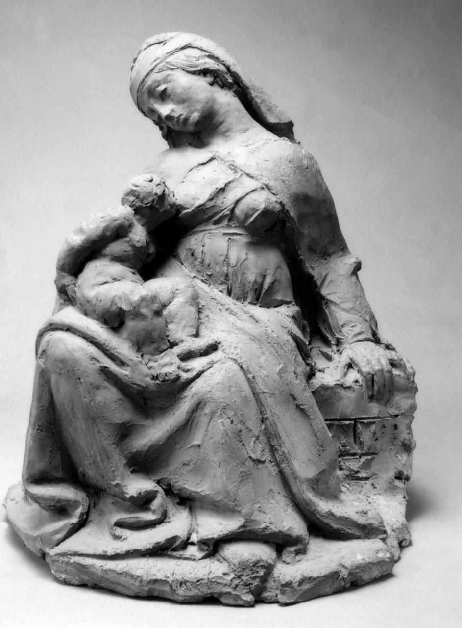 Madonna con Bambino (gruppo scultoreo) di Dossena Alceo (primo quarto sec. XX)