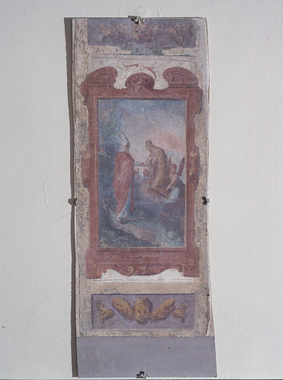 ultima comunione di Santa Maria Maddalena (dipinto, frammento) - ambito fiorentino (sec. XVI)