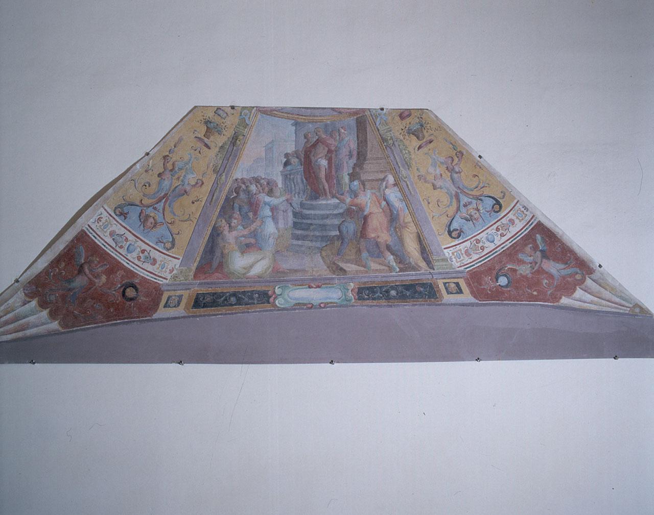 Pilato mostra Cristo al popolo (dipinto, frammento) di Balducci Giovanni detto Cosci (ultimo quarto sec. XVI)