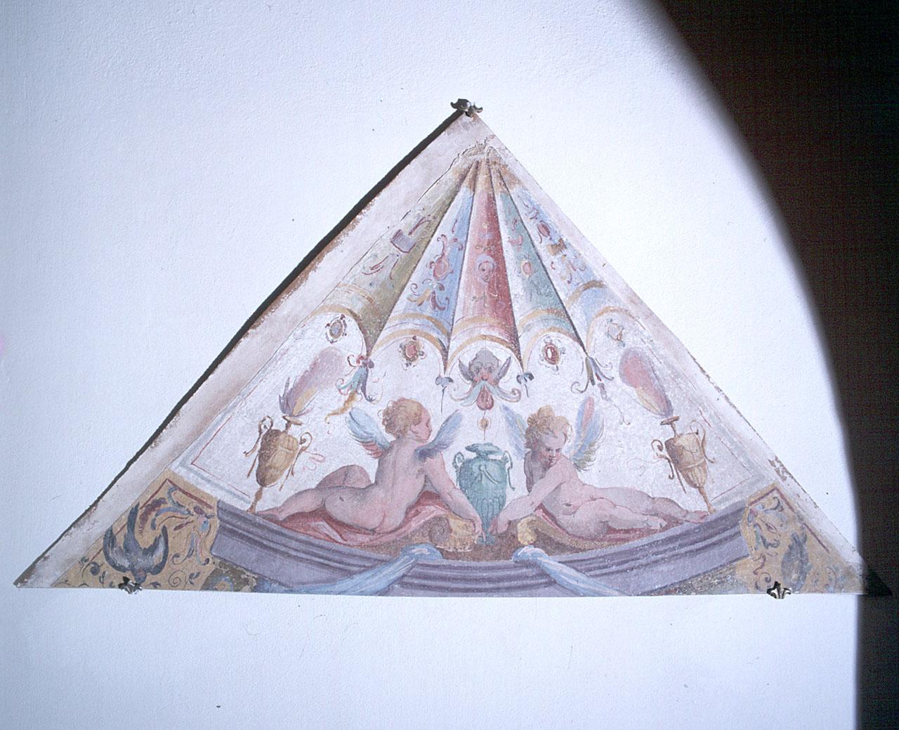 motivi decorativi a grottesche (dipinto, frammento) di Balducci Giovanni detto Cosci (e aiuti) (ultimo quarto sec. XVI)