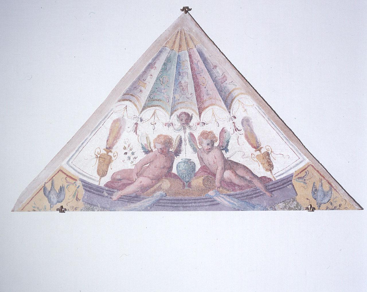 motivi decorativi a grottesche (dipinto, frammento) di Balducci Giovanni detto Cosci (e aiuti) (ultimo quarto sec. XVI)