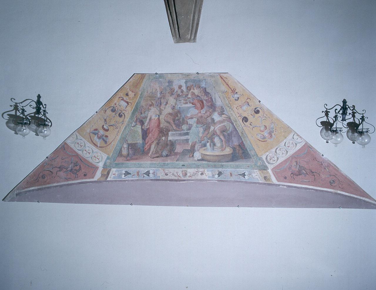 nozze di Cana (dipinto, frammento) di Balducci Giovanni detto Cosci (sec. XVI)