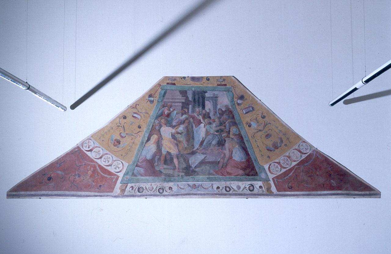 Cristo guarisce il paralitico di Cafarnao (dipinto, frammento) di Balducci Giovanni detto Cosci (sec. XVI)