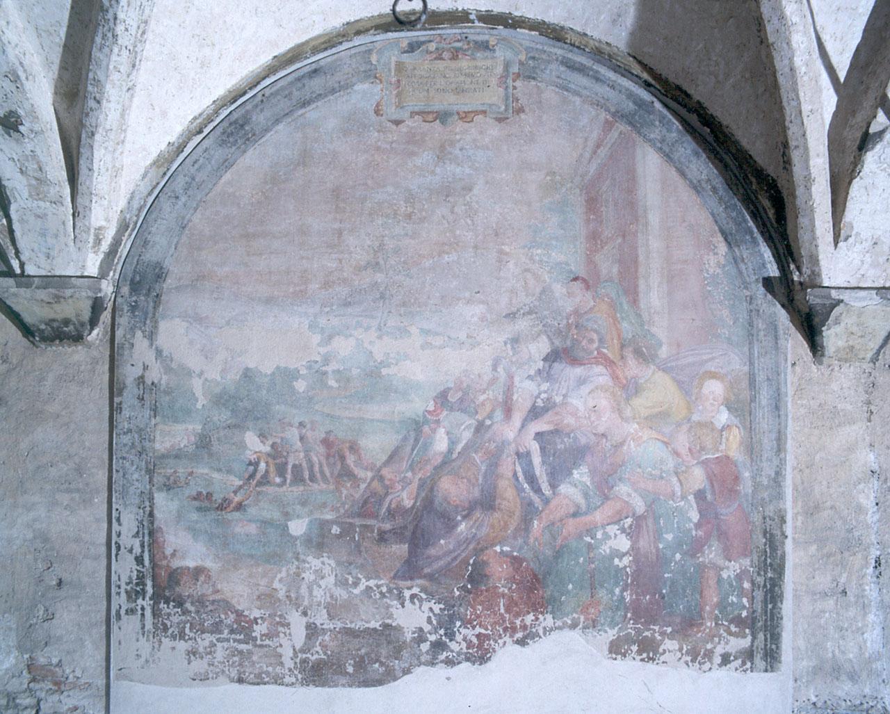 San Domenico salva quaranta pellegrini dalla tempesta (dipinto) di Santi di Tito (sec. XVI)