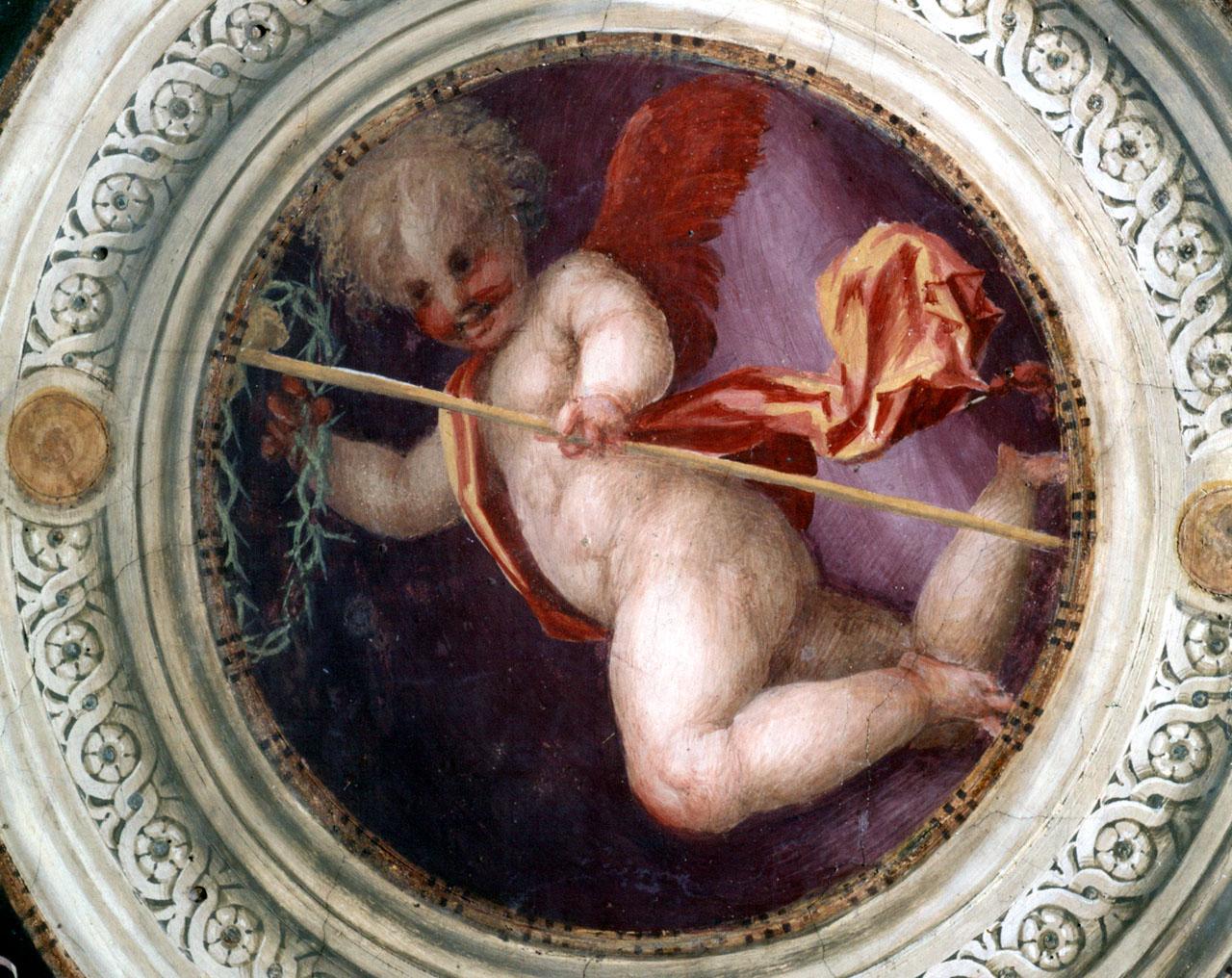 angelo con strumenti della passione (dipinto) di Carucci Jacopo detto Pontormo (sec. XVI)