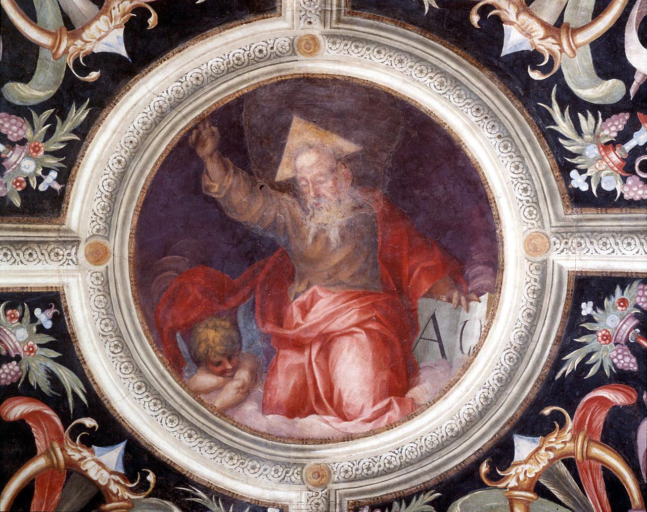 Dio Padre benedicente (dipinto) di Carucci Jacopo detto Pontormo, Bigordi Ridolfo detto Ridolfo Ghirlandaio (?) (sec. XVI)