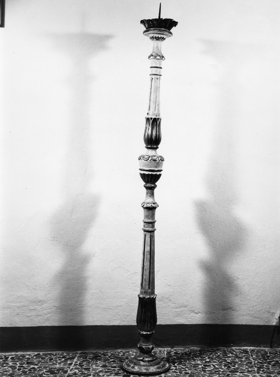 candeliere, serie - bottega toscana (fine/inizio secc. XVIII/ XIX)