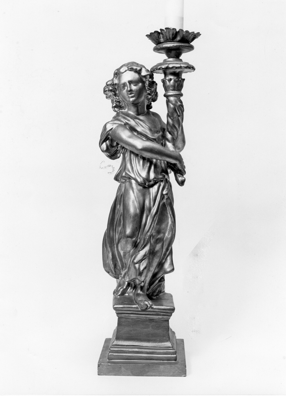 angelo reggicandelabro (scultura, serie) - ambito toscano (prima metà sec. XIX)