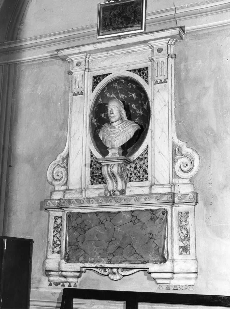 busto ritratto di vescovo (monumento funebre - a edicola) - bottega toscana (sec. XVIII)