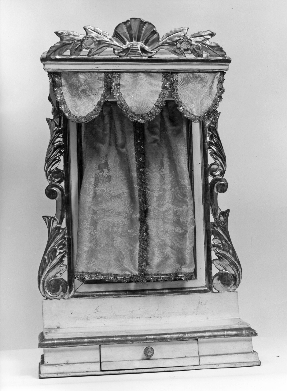 tronetto per esposizione eucaristica - a edicola - bottega toscana (seconda metà sec. XIX)