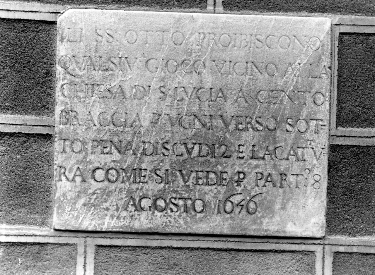 lapide prescrittiva - bottega fiorentina (sec. XVII)