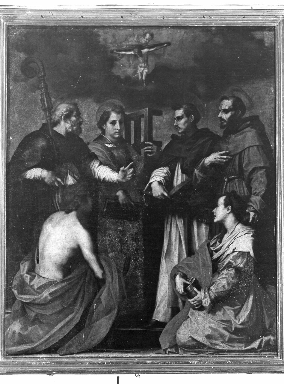 disputa sulla Trinità (dipinto) di Vannini Ottavio (attribuito) (prima metà sec. XVII)