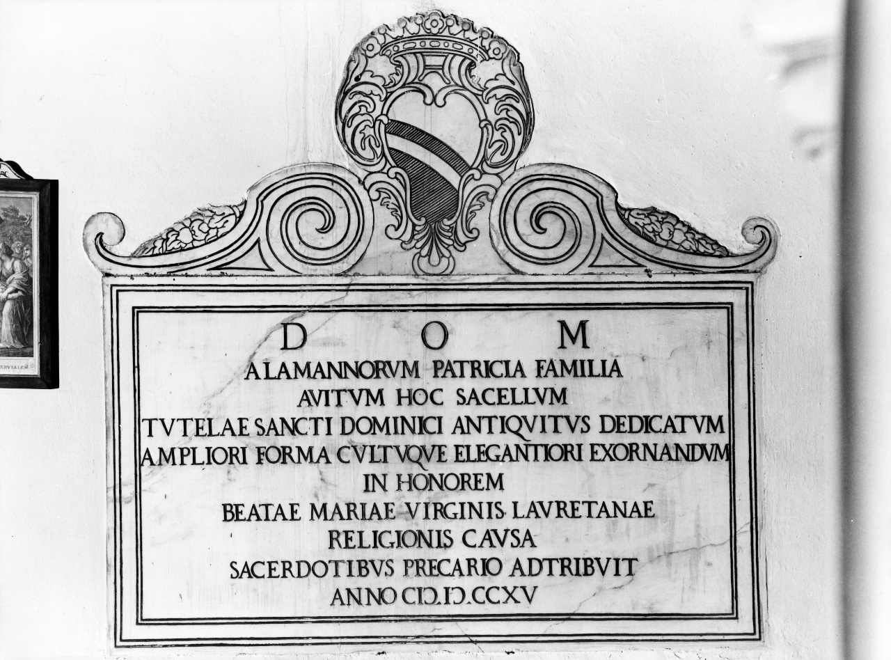 lapide commemorativa - bottega fiorentina (sec. XVIII)