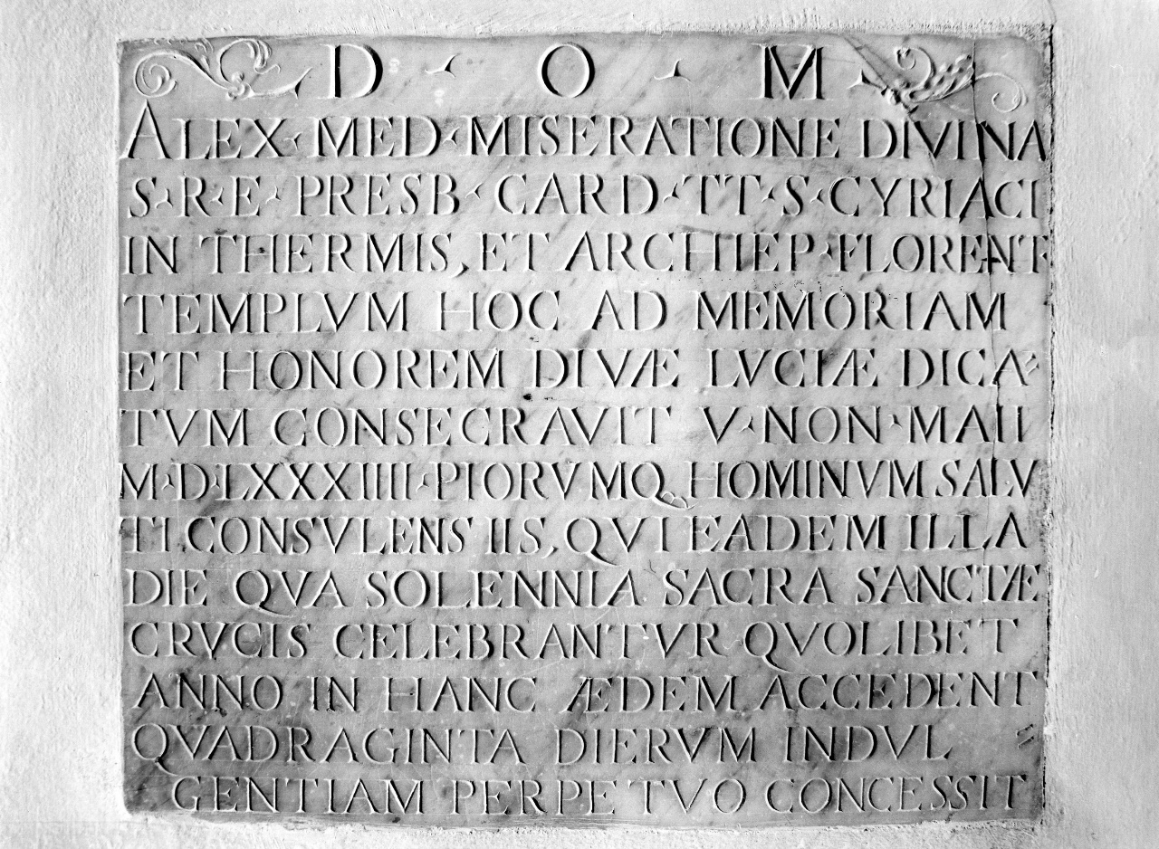 lapide commemorativa - bottega fiorentina (sec. XVI)