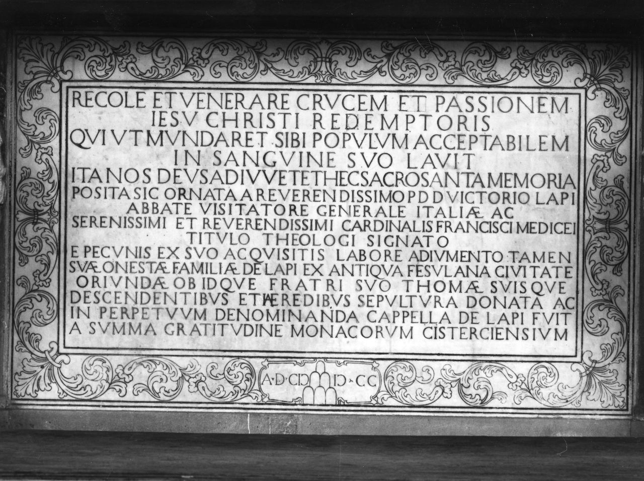 lapide commemorativa - bottega toscana (sec. XVIII)