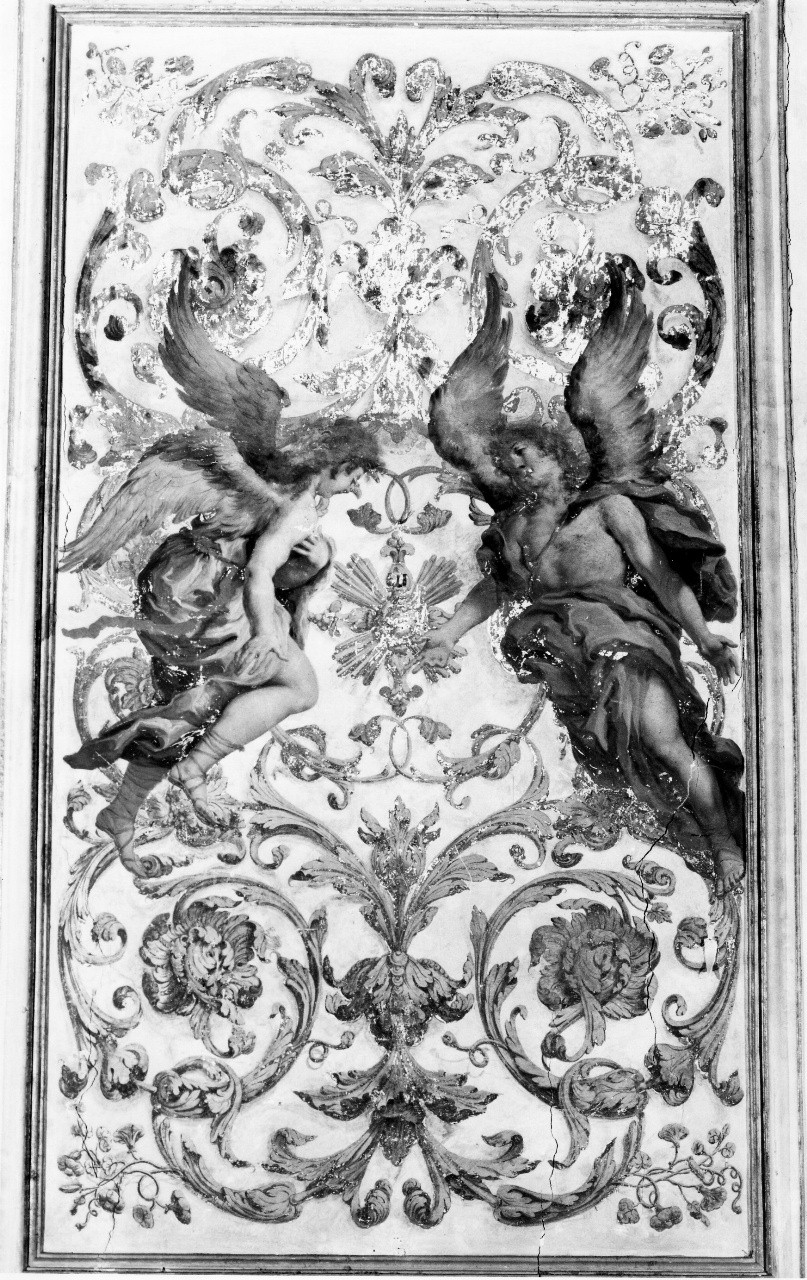 angeli in volo con motivi decorativi vegetali (dipinto) di Gherardini Alessandro (attribuito) (sec. XVIII)